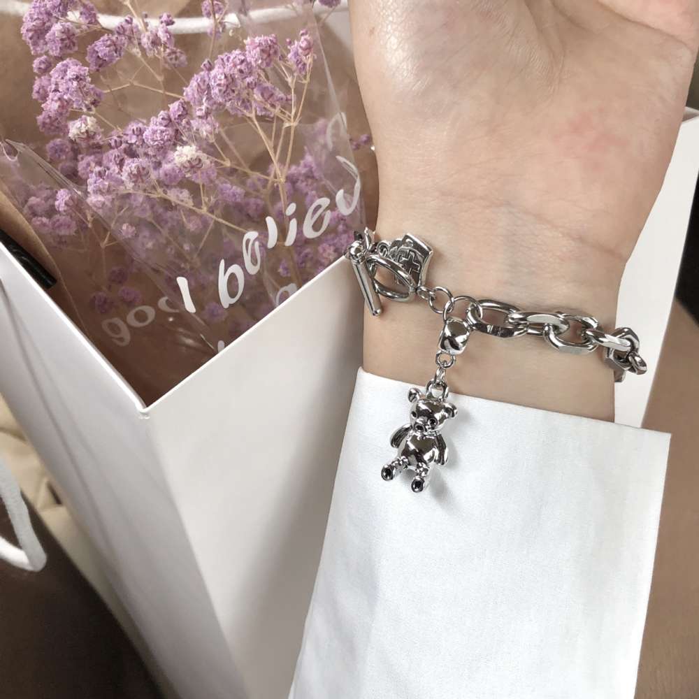 bracelet Personalized Bear Bracelet design indifference hip hop punk women's cool accessories, Golden;silver
bracelet Personalized Bear Bracelet design indifference hip hop punk women's cool accessories, Golden;silver