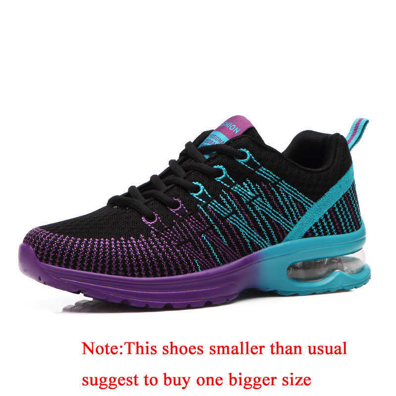 Women's New Sneakers 2021 Spring Anti-slip Breathable Colorful Ladies Outdoor Lace Up Casual Shoes Trainer Sport Walking Flats Y0907