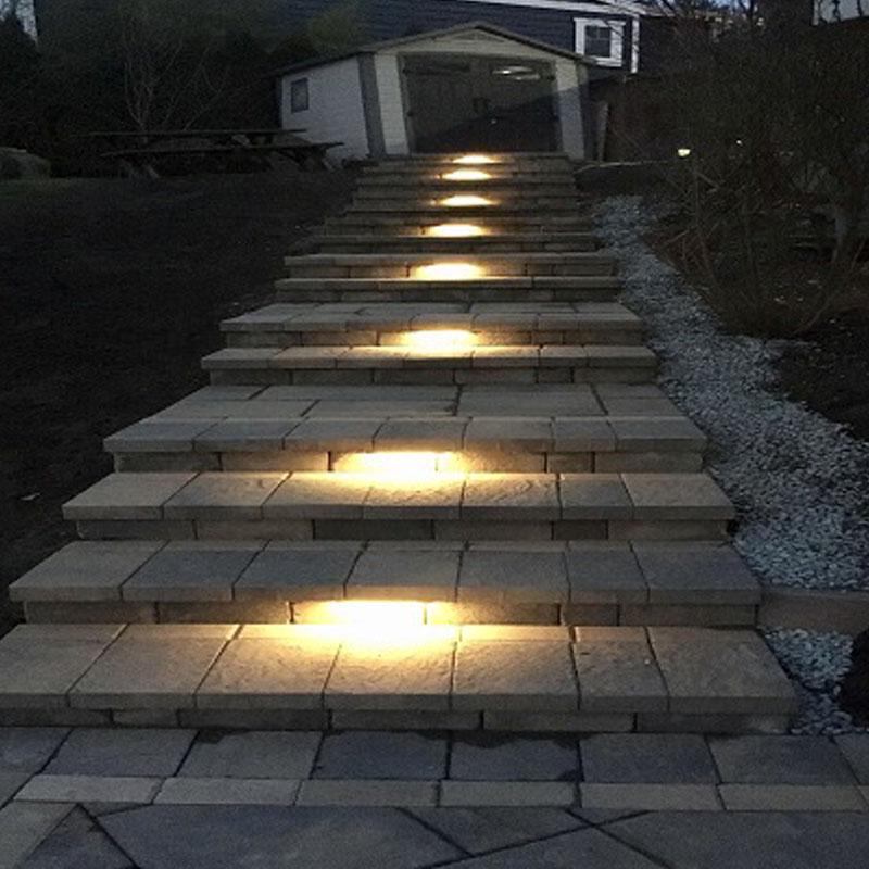 Outdoor Landscape Lighting 12V LED Hardscape Lighting Deck Step Retaining Wall Lights With Mounting Plates Garden Patio Paver Light