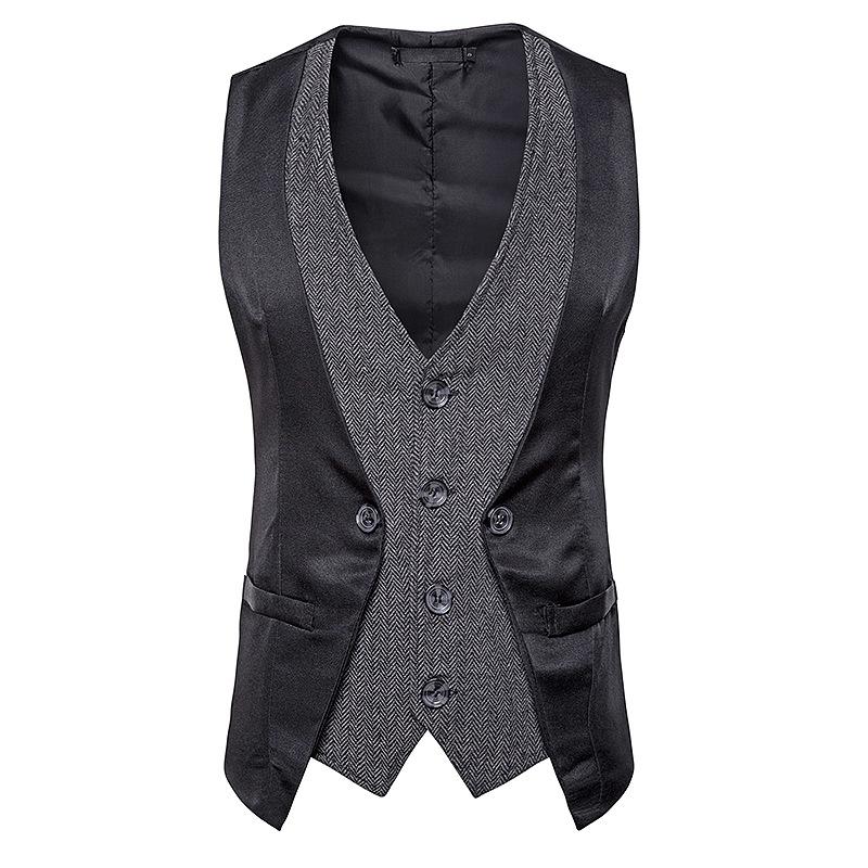 Men' Vests Mens Suit Vest Splicing V Neck Herringbone Satin Single Breasted Slim Fit For Formal Business Leisure Male Clothing, Black
Men' Vests Mens Suit Vest Splicing V Neck Herringbone Satin Single Breasted Slim Fit For Formal Business Leisure Male Clothing, Black