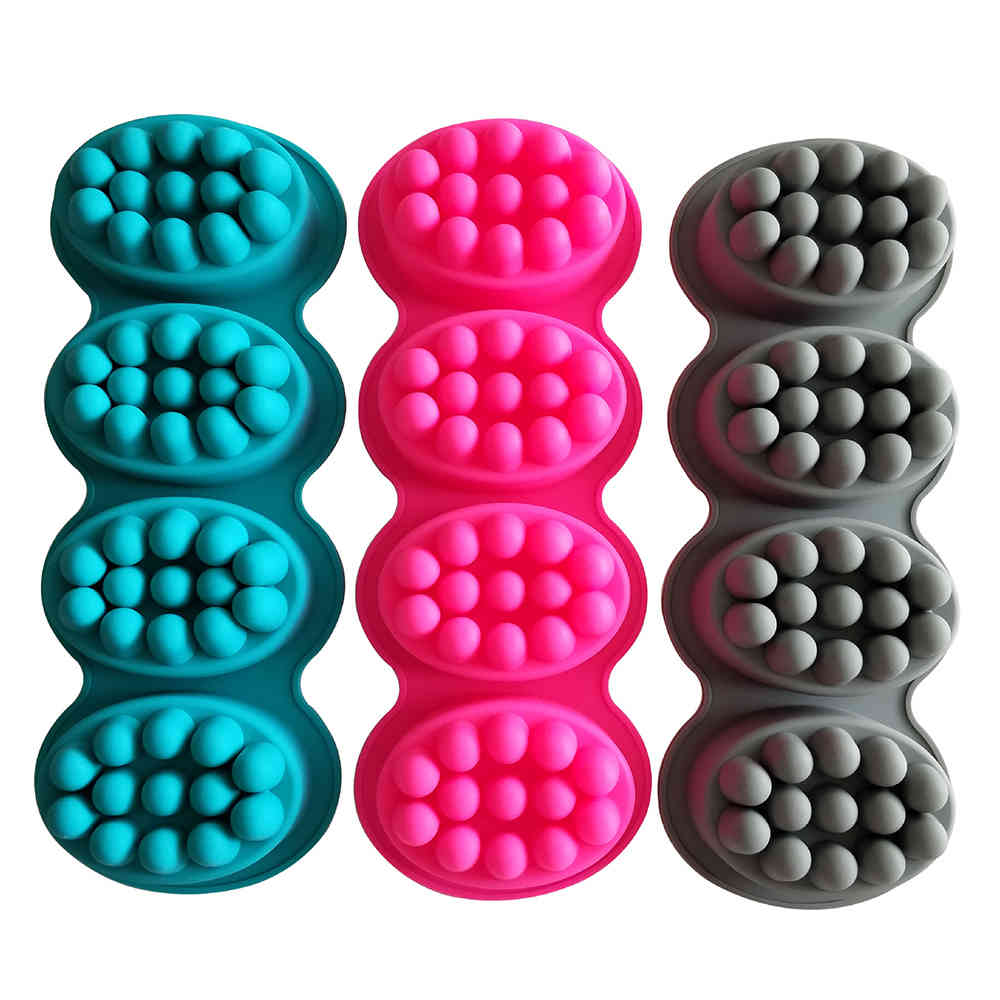 Silicone Massage Soap Mold Therapy Bar Soap Making Tools DIY Homemade Oval Spa Soaps Mould Soaps Resin Crafts