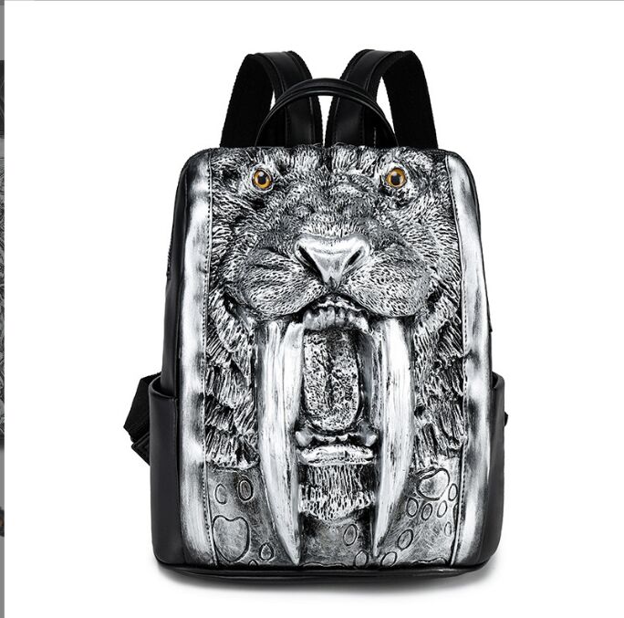 New personalized Street Cool Rock MEN Backpack Grimace Pattern Leopard Sabre Wulf Pattern Backpacks Funny Women Shoulder Bag PACK