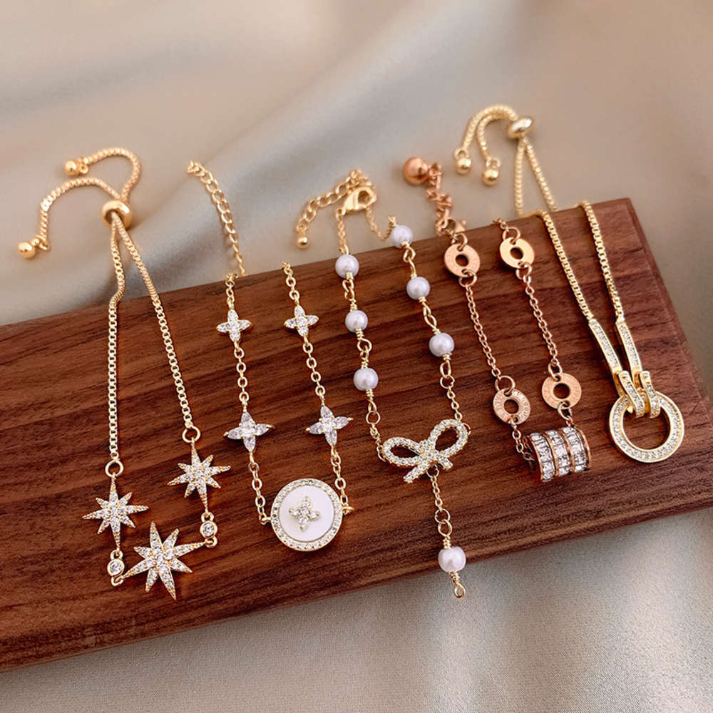 bracelet titanium steel high-grade zircon Adjustable Bracelet Korean color preserving temperament elegant pearl pull female, Golden;silver
bracelet titanium steel high-grade zircon Adjustable Bracelet Korean color preserving temperament elegant pearl pull female, Golden;silver