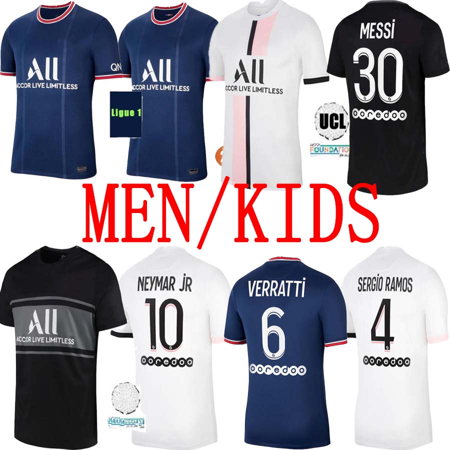 Maillots 21 22 MBAPPE soccer Jerseys SERGIO RAMOS jersey VERRATTI HAKIMI kids MARQUINHOS football Kits uniform MESSI Paris third black maill, Black;yellow
Maillots 21 22 MBAPPE soccer Jerseys SERGIO RAMOS jersey VERRATTI HAKIMI kids MARQUINHOS football Kits uniform MESSI Paris third black maill, Black;yellow
