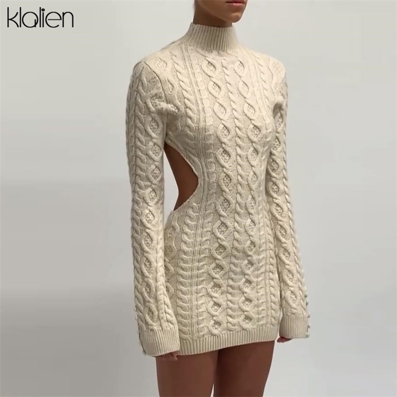 KLALIEN Simple Solid Long Sleeve Turtleneck Sweater Dress Autumn Women Warm Streetwear Slim Stretch Mini Bodycon Dresses 211110, Coffee
KLALIEN Simple Solid Long Sleeve Turtleneck Sweater Dress Autumn Women Warm Streetwear Slim Stretch Mini Bodycon Dresses 211110, Coffee