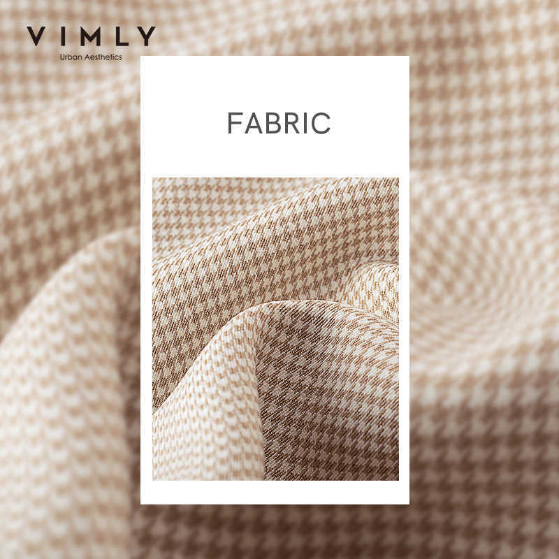 VIMLY Coat For Women Fashion Notched Single Breasted Houndstooth Blazer Office Lady Business Jackets Female Clothes F6390 210930
