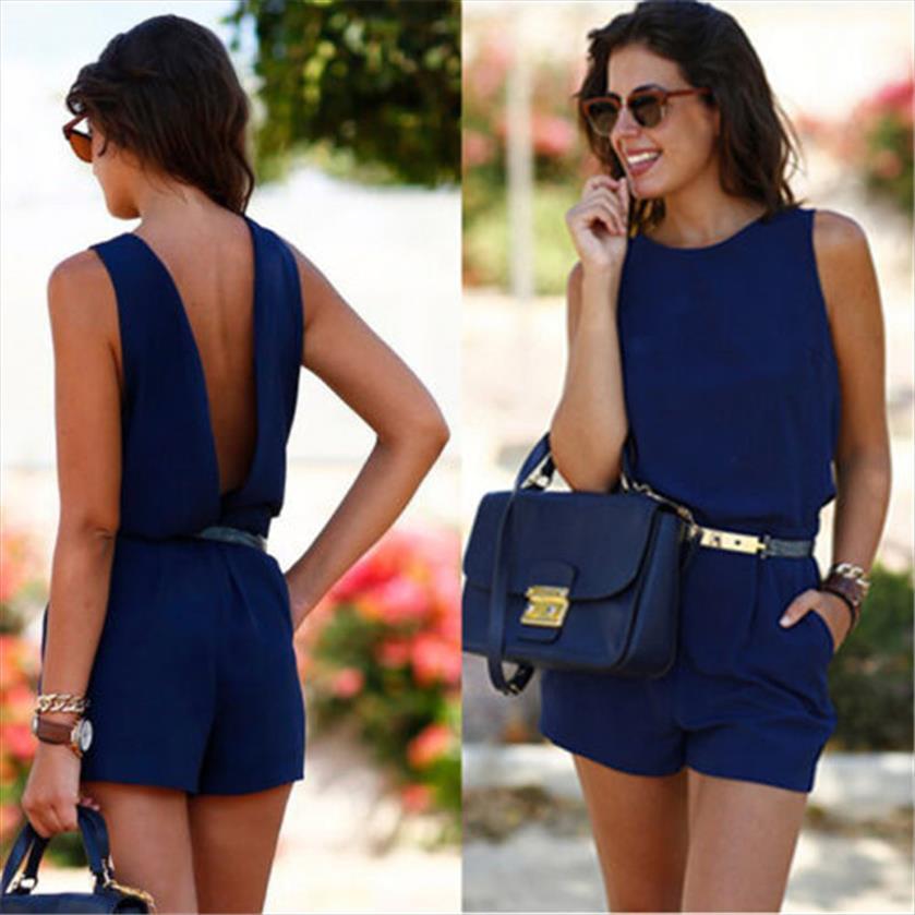 summer casual sleeveless o neck womens jumpsuit solid playsuit slim short backless romper office bodysuit 3 colors, Black;white
summer casual sleeveless o neck womens jumpsuit solid playsuit slim short backless romper office bodysuit 3 colors, Black;white