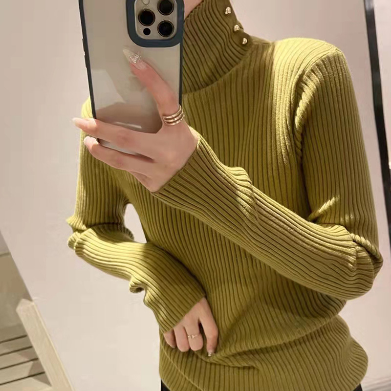 Women's Knits & Tees High collar stripe knitting Solid color personality Self-cultivation warm sweater, White
Women's Knits & Tees High collar stripe knitting Solid color personality Self-cultivation warm sweater, White
