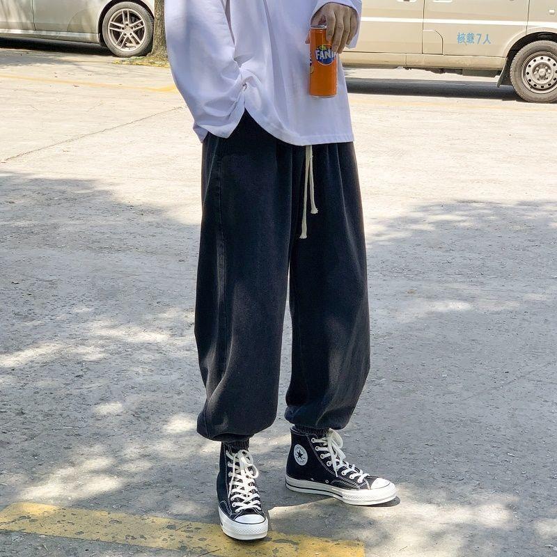 Men's Pants Men Spring Trend Black Loose Solid Jeans Students Korean Fashion All-match Wide-leg Trousers Oversize Tie Feet Pant
Men's Pants Men Spring Trend Black Loose Solid Jeans Students Korean Fashion All-match Wide-leg Trousers Oversize Tie Feet Pant