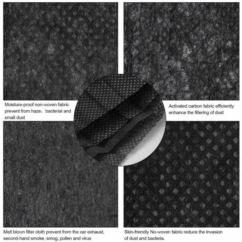 Adult Black Disposable Face Masks Breathable 3-layer Non-woven Protective Mask