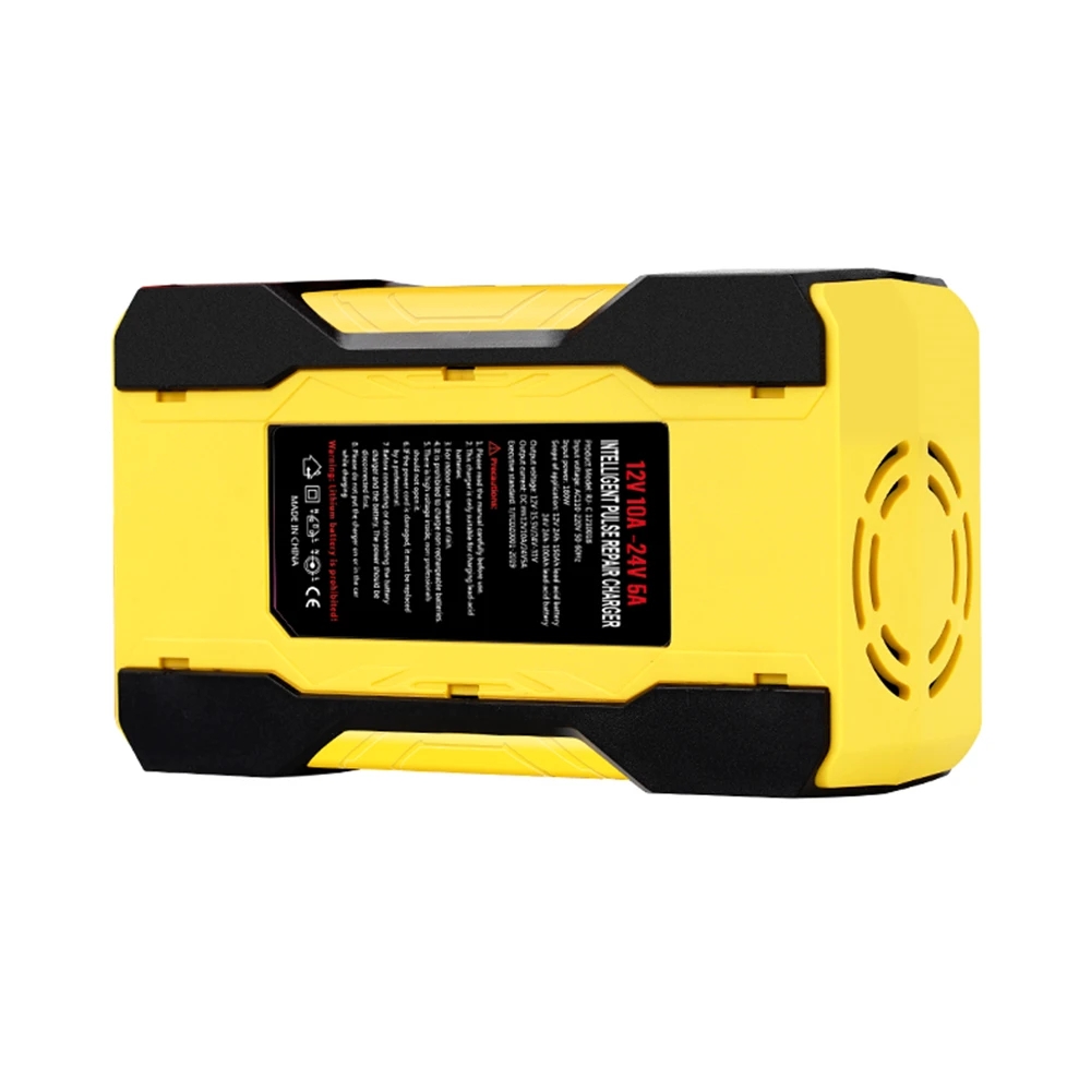 12V 24V 10A 180W Battery Charger High Power Pluse Repair Intelligent Digital LCD Display for Car Motorcycle