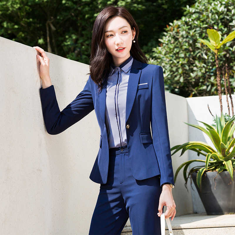 Women's professional suit Autumn high quality solid color slim jacket female Casual pants Workwear two-piece 210527, Sets-b
Women's professional suit Autumn high quality solid color slim jacket female Casual pants Workwear two-piece 210527, Sets-b