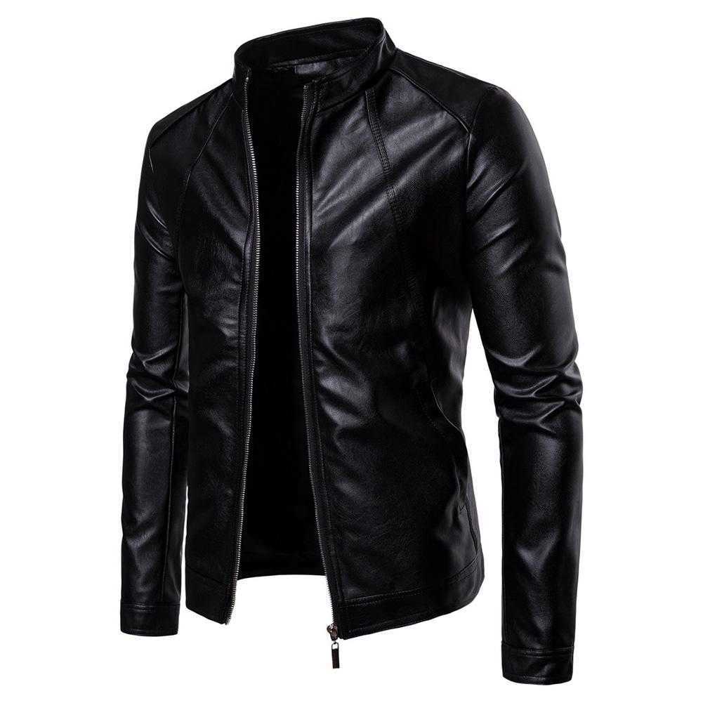 Men's S-lim Jacket Fashion Solid Color Motorcycle Winter Jackets chaqueta hombre Windproof Black Leather Jacket kurtka X0621
Men's S-lim Jacket Fashion Solid Color Motorcycle Winter Jackets chaqueta hombre Windproof Black Leather Jacket kurtka X0621