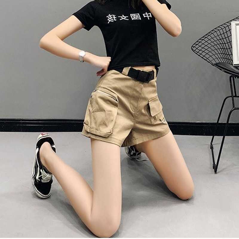Spring Summer High Waist Shorts With Buckle Ribbon Khaki Korean Street Style Cotton Short Feminino Cargo 210601, Black
Spring Summer High Waist Shorts With Buckle Ribbon Khaki Korean Street Style Cotton Short Feminino Cargo 210601, Black