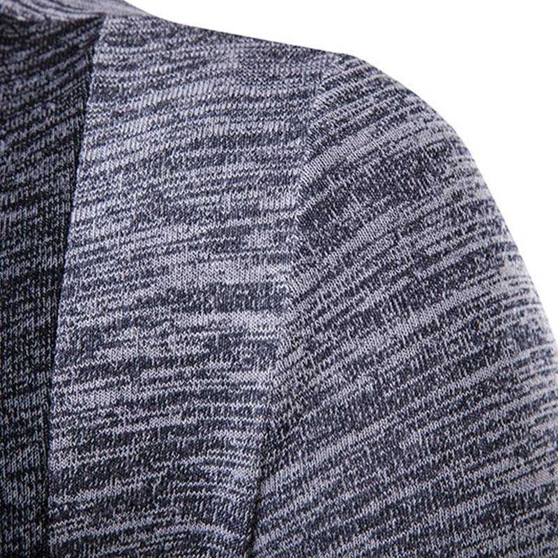 Spring Autumn Sweater Men Long Sleeve Patchwork Thin Knitted Cardigan Men High Quality Casual Men Sweaters Slim Knitwear Coat 210818