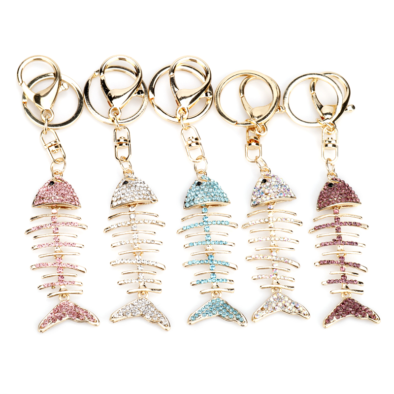 Fashion Fish Bone Keychain Rhinestone Crystal Fish Shape Pendant Multicolor Fish Scale Key Chain Keyrings Handbag Gift
Fashion Fish Bone Keychain Rhinestone Crystal Fish Shape Pendant Multicolor Fish Scale Key Chain Keyrings Handbag Gift