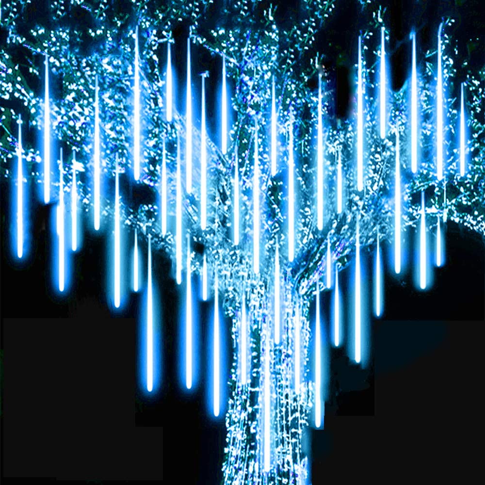 LED Meteor Shower Rain Lights Outdoor Waterproof 144pcs LED for Christmas Tree Holiday Party Wedding Party Tree Decoration New Year Garden Patio 30cm 