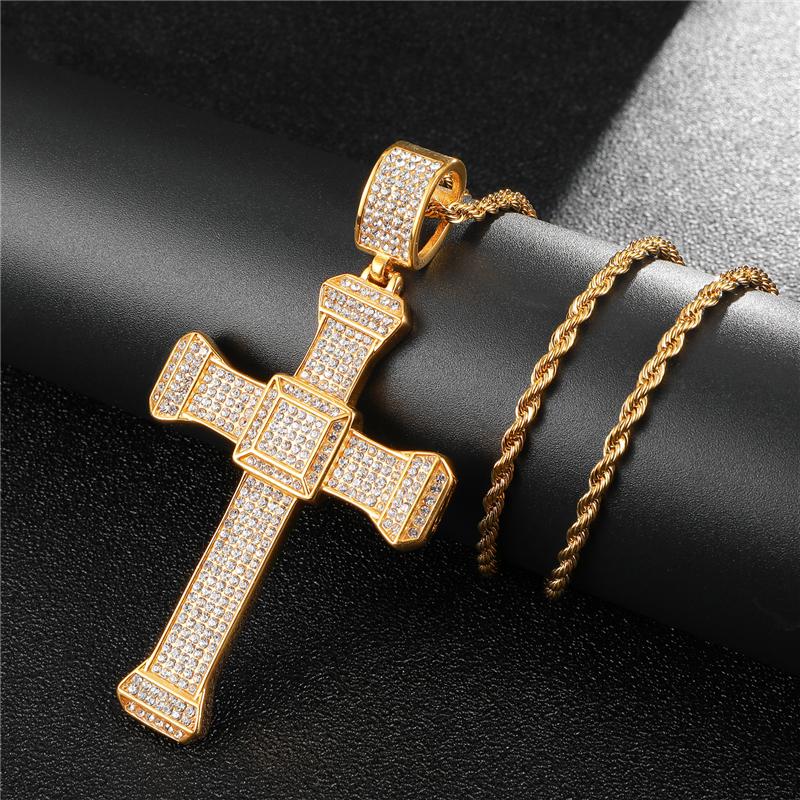 Pendant Necklaces US7 Male Stainless Steel Cross Pendants Gold Chain Fashion Choker Jewelry Gifts For Men
Pendant Necklaces US7 Male Stainless Steel Cross Pendants Gold Chain Fashion Choker Jewelry Gifts For Men