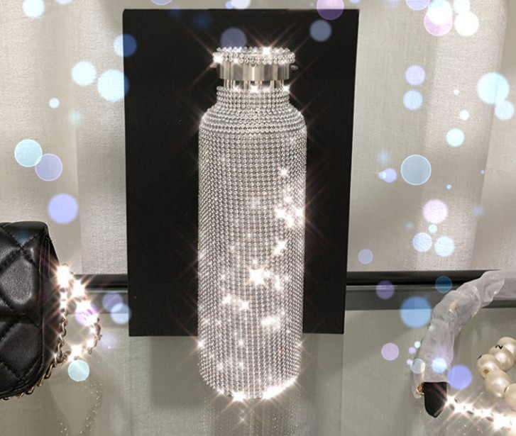 sparkling High-end Insulated Bottle Bling Rhinestone Stainless Steel Therma Diamond Thermo Silver Water with Lid
sparkling High-end Insulated Bottle Bling Rhinestone Stainless Steel Therma Diamond Thermo Silver Water with Lid