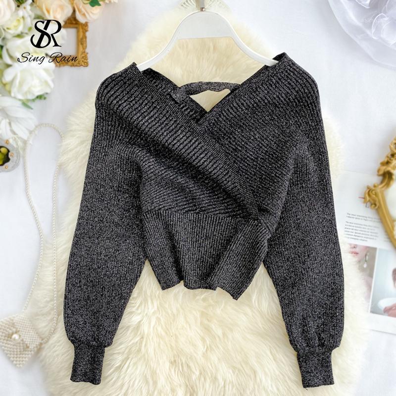 Women's Sweaters SINGRAIN Women Shiny Lurex Sweater V-Neck Long Puff Sleeves Knit Tops Off The Shoulder Sexy Elastic Waist Knitted Blouse, Black
Women's Sweaters SINGRAIN Women Shiny Lurex Sweater V-Neck Long Puff Sleeves Knit Tops Off The Shoulder Sexy Elastic Waist Knitted Blouse, Black