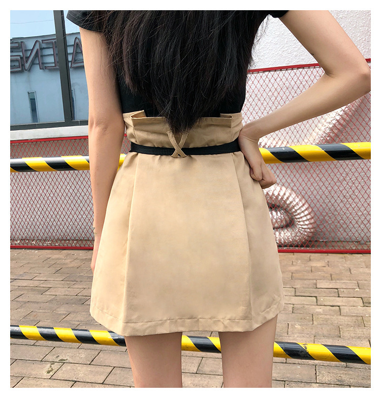 Pockets Skirt Sashes Ladies Short Tool Women's s Summer A Line Zipper Harajuku Mini with Belt 9780 210518