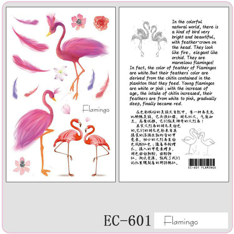 Body Art Waterproof Sweat Taste Toy Flamingo Squirrel Animal Environmental Protection Kids Children Temporary Tattoo Sticker