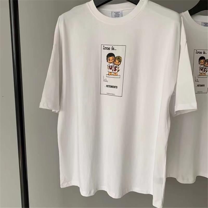Men's T-Shirts VETEMENTS White 'Love Is... Us' T-Shirt Men Women Graphic printed T-shirts jersey VTM Tops Love Tee 93OH