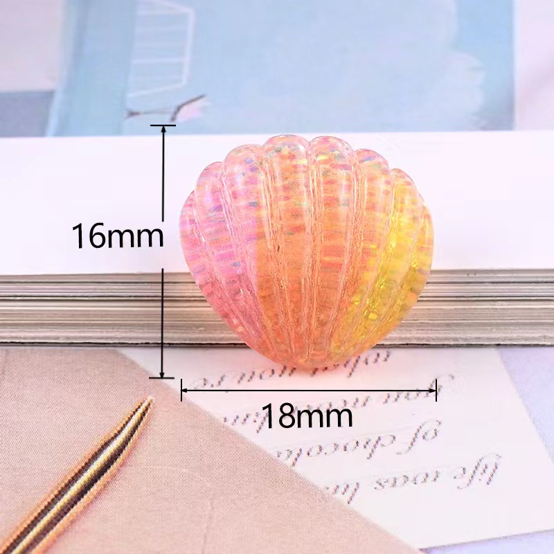 20Pcs Cute Kawaii Multicolor Plated Pearl Components Shells Flat Back Resin Seashell For DIY Handmade Jewelry Craft Decoration Accessorie