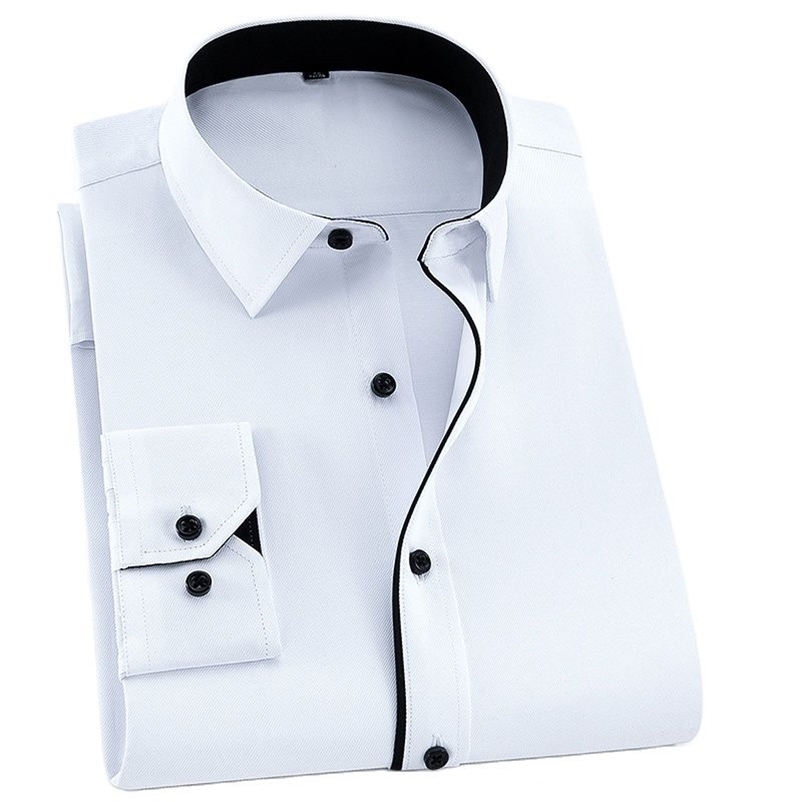 Twill White Mens Dress Shirts Long Sleeve Slim Fit Business Men Formal Shirt Casual Solid without Front Pocket Man's Clothing 210708, 1-507
Twill White Mens Dress Shirts Long Sleeve Slim Fit Business Men Formal Shirt Casual Solid without Front Pocket Man's Clothing 210708, 1-507