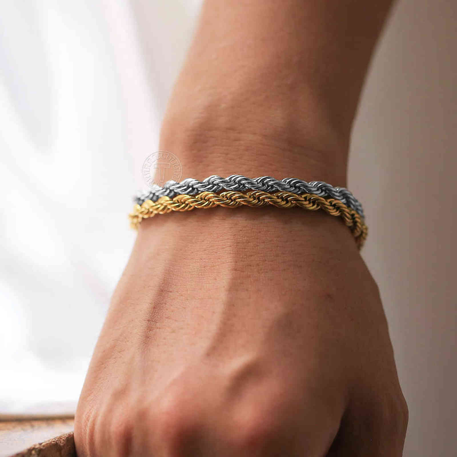 Men's Rope Bracelet Twisted Cable Chain Gold Silver Color Tone Stainless Steel Bangle Adjustable Punk Jewelry Accessories Kbb13b
Men's Rope Bracelet Twisted Cable Chain Gold Silver Color Tone Stainless Steel Bangle Adjustable Punk Jewelry Accessories Kbb13b