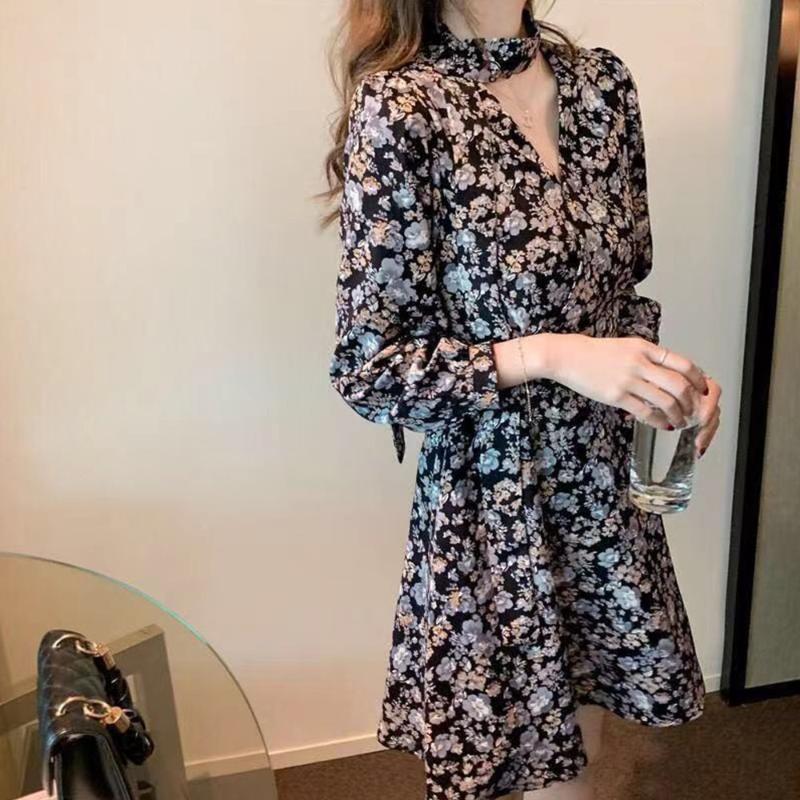 Casual Dresses Women Long Sleeve Printed Dress High Waist Lace Floral Chiffon, Black
Casual Dresses Women Long Sleeve Printed Dress High Waist Lace Floral Chiffon, Black