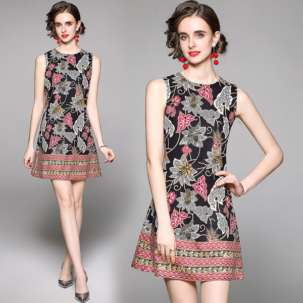 Quality Floral Runway Black T-Shirt Dress 2021 Designer Short Sleeve O-Neck Printed A-Line Slim Ladies Mini Dresses Summer Autumn Office Par, Black;gray
Quality Floral Runway Black T-Shirt Dress 2021 Designer Short Sleeve O-Neck Printed A-Line Slim Ladies Mini Dresses Summer Autumn Office Par, Black;gray