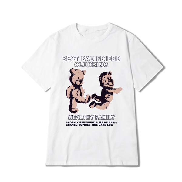 Dark Gothic style letters hip-hop tide brand bear t shirt print short-sleeved men and women Harajuku loose casual all-match, White
Dark Gothic style letters hip-hop tide brand bear t shirt print short-sleeved men and women Harajuku loose casual all-match, White