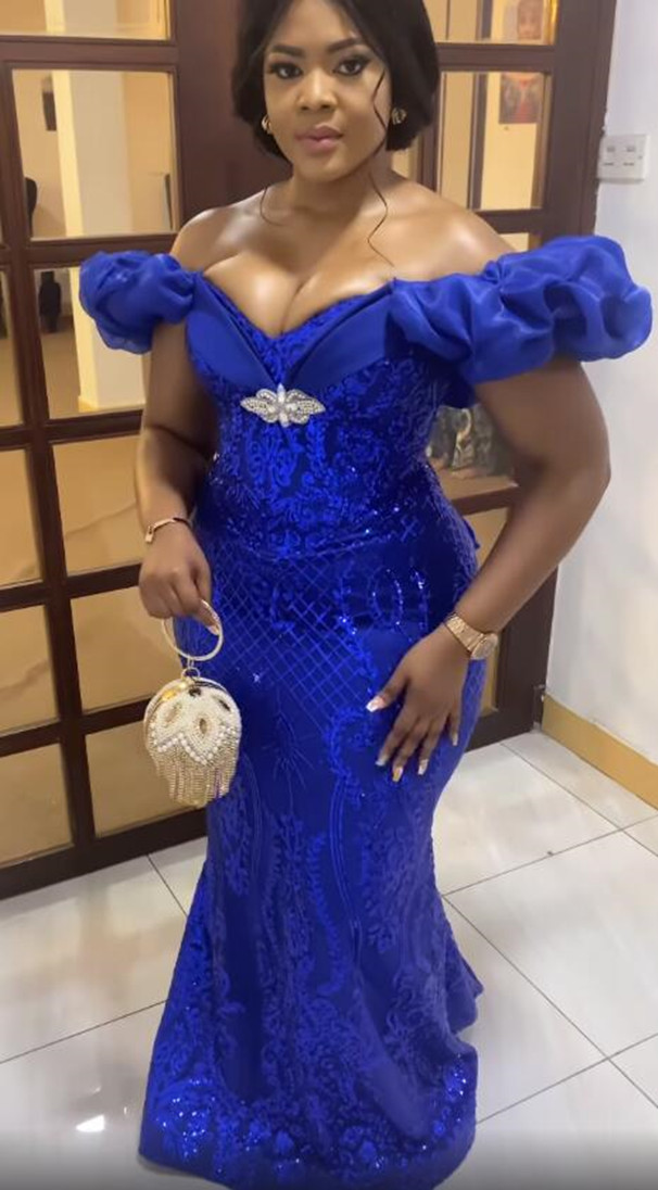 2022 Plus Size Arabic Aso Ebi Royal Blue Mermaid Prom Dresses Sweetheart Sequined Lace Evening Formal Party Second Reception Birthday Engagement Gowns
