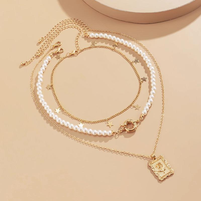 Pendant Necklaces Fashion Gold Silver Color Square Card Rose Flower Multilayer Necklace Pearl Tassel For Women Foldable Jewerly
Pendant Necklaces Fashion Gold Silver Color Square Card Rose Flower Multilayer Necklace Pearl Tassel For Women Foldable Jewerly
