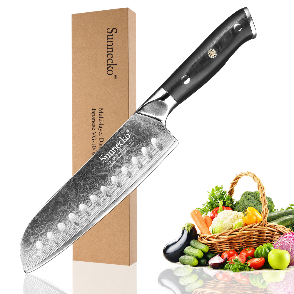SUNNECKO Premium 7 inch Santoku Knife Japanese VG10 73 ayers Damascus Stee Bade Kitchen Knives Meat Cutter Too G10 Hande
SUNNECKO Premium 7 inch Santoku Knife Japanese VG10 73 ayers Damascus Stee Bade Kitchen Knives Meat Cutter Too G10 Hande