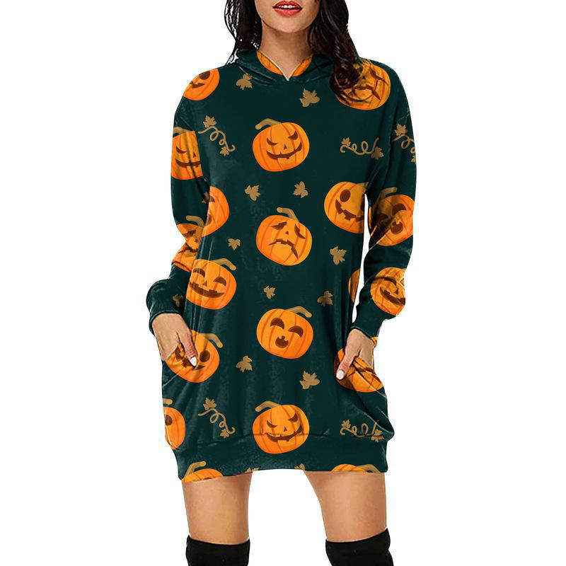 Halloween horror little skull hooded long-sleeved women's long sweater loose, comfortable and soft, Black
Halloween horror little skull hooded long-sleeved women's long sweater loose, comfortable and soft, Black