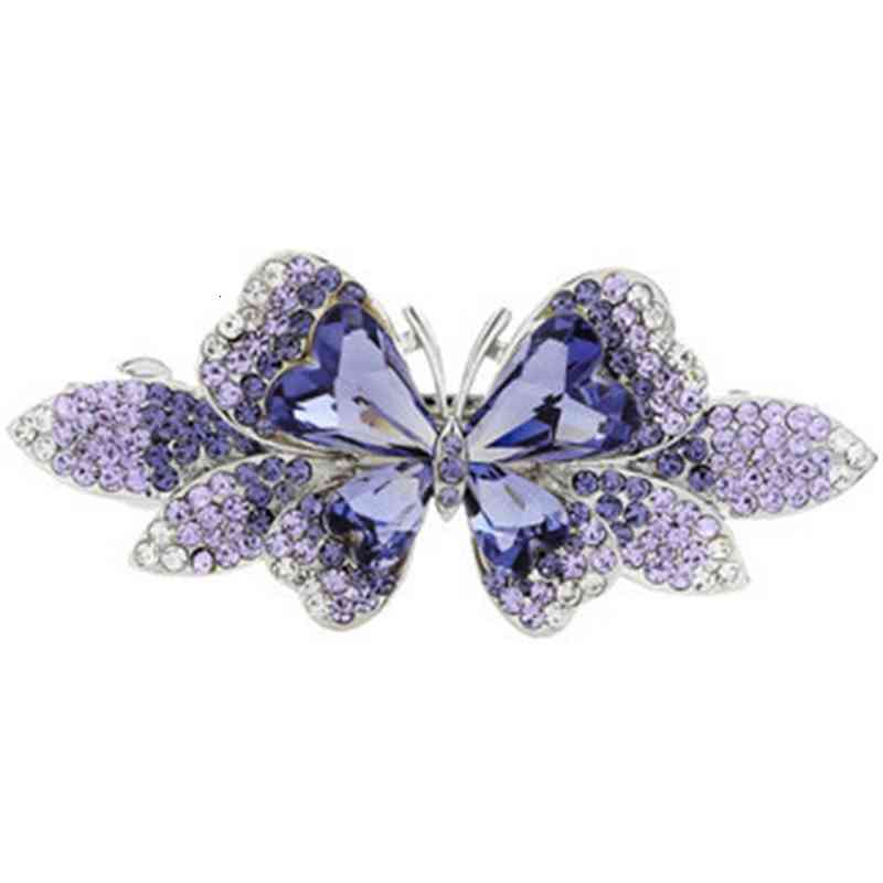 Hair Jewelry Accessories Small Crystal Pin Exquisite Spring Clip Korean Temperament Mother's Bow Grip
