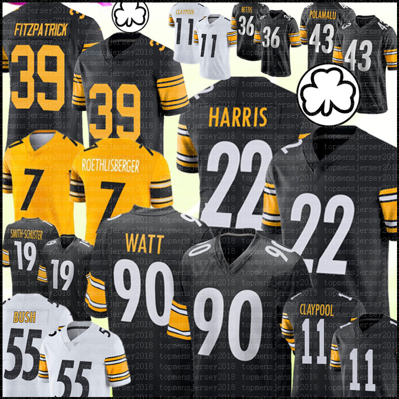 90 T.J. Watt Jersey 22 Najee Harris 7 Ben Roethlisberger PittsburghSteelersFootball 43 Troy Polamalu Minkah Fitzpatrick Chase Claypool Jerseys Devin Bush 11, Women +patch {s-xxl}