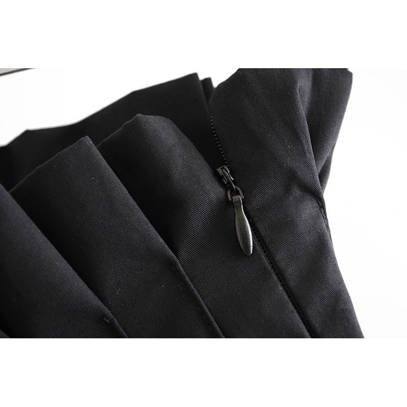 Autumn Skirts Women Solid Pleated Midi Length Elegant Female High Waist Belt A-line Casual Ladies Saias 210515