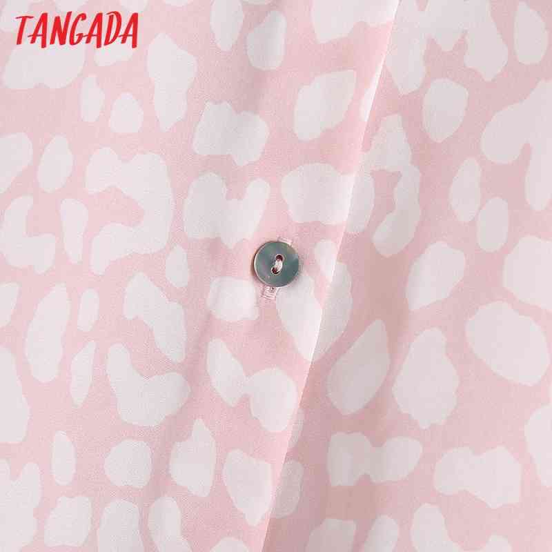 Spring Women Pink Oversized Animal Print Blouse Long Sleeve Chic Female Office Lady Shirt Blusas BE471 210416