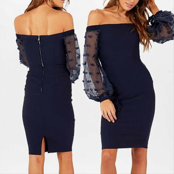 off shoulder long sleeve women dresses bodycon casual evening club party knee length midi, Black;gray
off shoulder long sleeve women dresses bodycon casual evening club party knee length midi, Black;gray