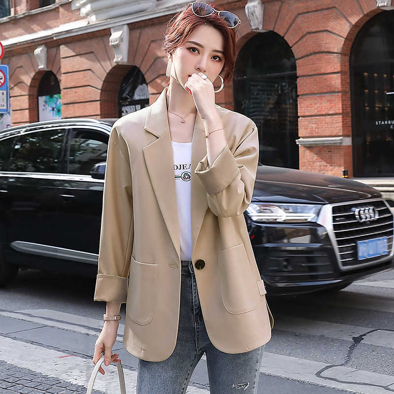 High quality women's suit jacket Autumn and winter clothes fashion loose big pocket mid-length ladies blazer Trendy 210527
High quality women's suit jacket Autumn and winter clothes fashion loose big pocket mid-length ladies blazer Trendy 210527