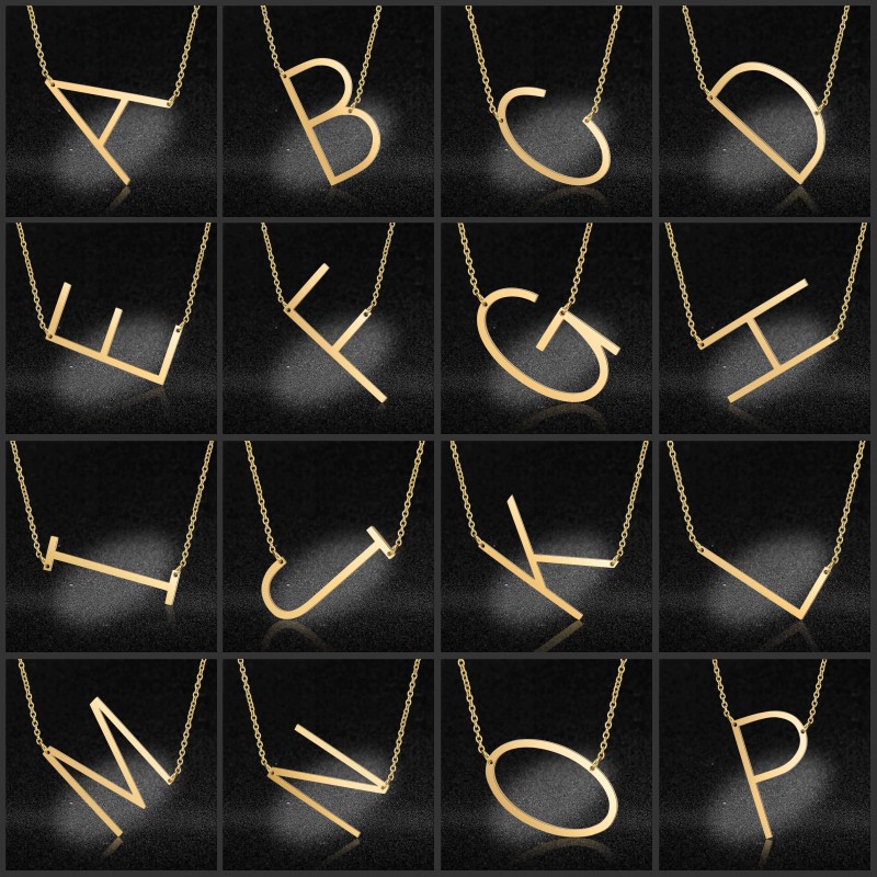 Kimter Large Alphabet Necklace Fashion Personalized Gold Big Letter Chain Stainless Steel A-Z Pendant Necklaces Jewelry for Women P163FA
Kimter Large Alphabet Necklace Fashion Personalized Gold Big Letter Chain Stainless Steel A-Z Pendant Necklaces Jewelry for Women P163FA