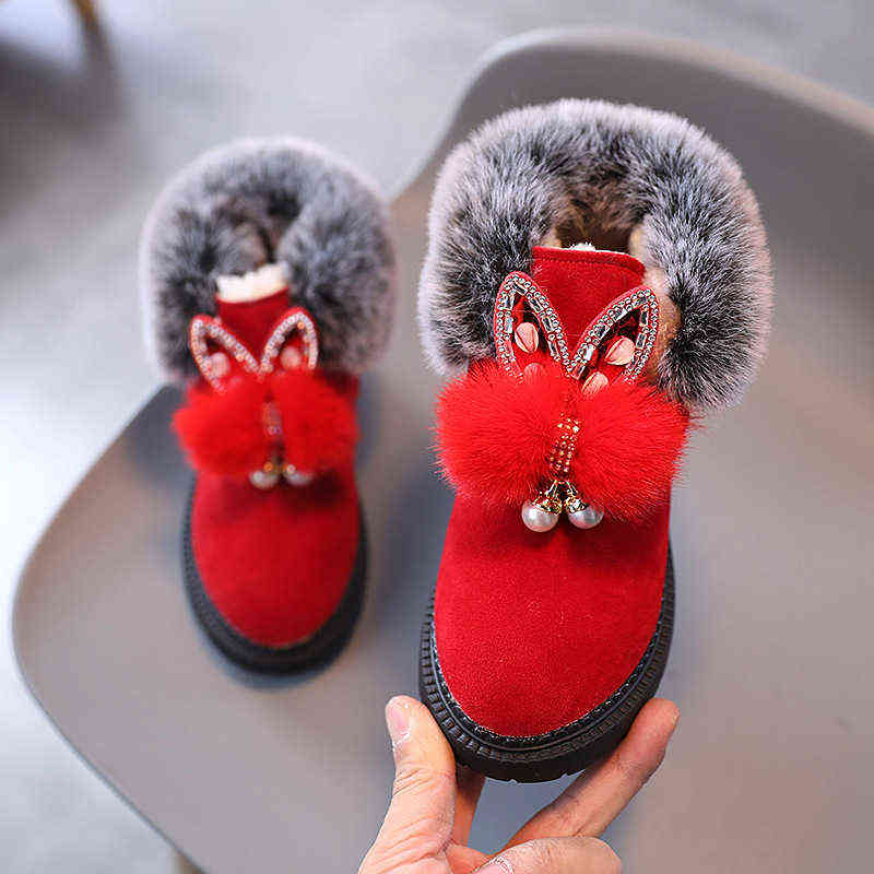 Size 21 -30 Winter Warm Snow Boots for Children Casual Shoes Girls Martin Boots Baby Toddler Shoes Kids Warm Short Boots 211108