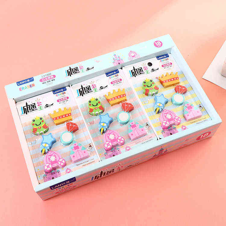 

Korean stationery cute girl modeling 3D stationery set learning error correction stationery DIY children's cartoon eraser