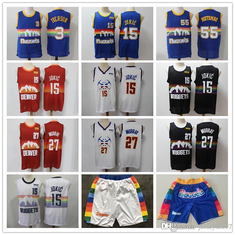 Mens DenverNuggetsJersey Dikembe 55 Mutombo Allen3IversonNikola 15 JokicJamal 27 Murray Basketball Jerse, Color
Mens DenverNuggetsJersey Dikembe 55 Mutombo Allen3IversonNikola 15 JokicJamal 27 Murray Basketball Jerse, Color
