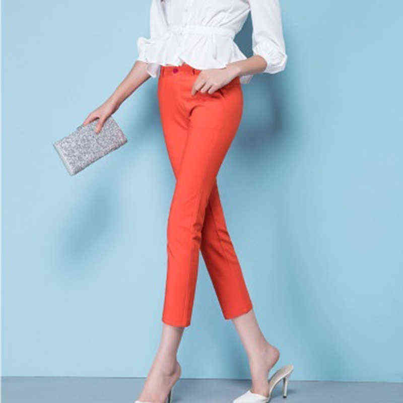 Women Autumn Cute 20 Candy Colors Pencil Pants Elegant Basic Stretch Plus Size Mom Leggings Fashion Casual Trousers 211115