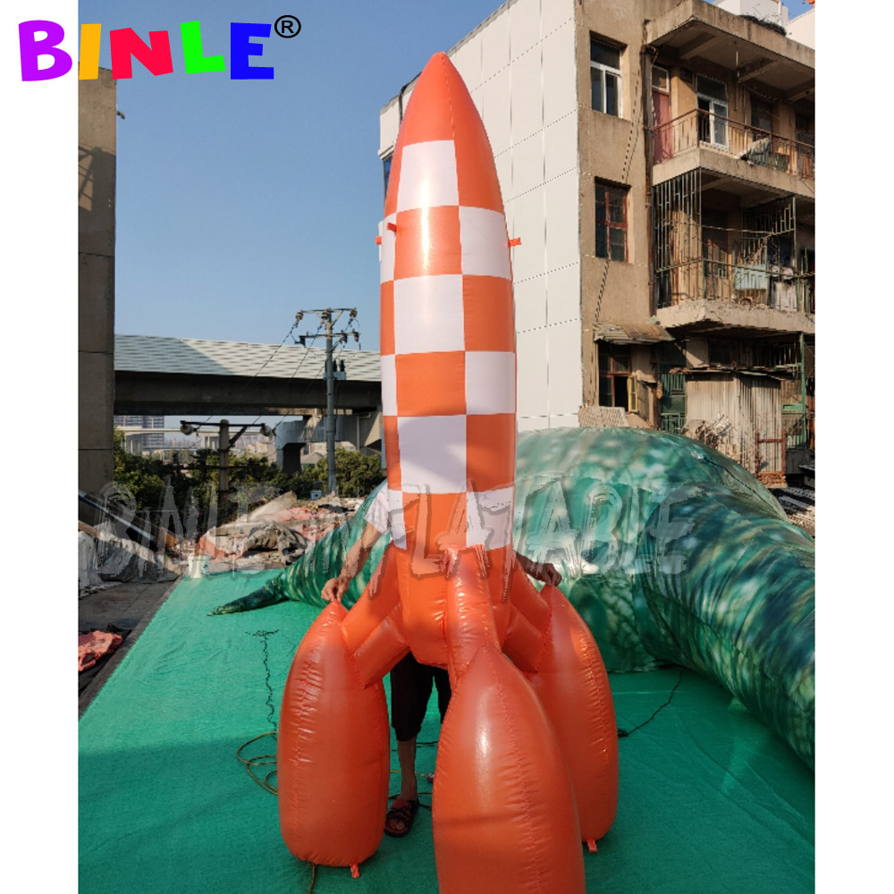 Fashion space theme Inflatable Rocket Model With Blower for Outdoor Decorations