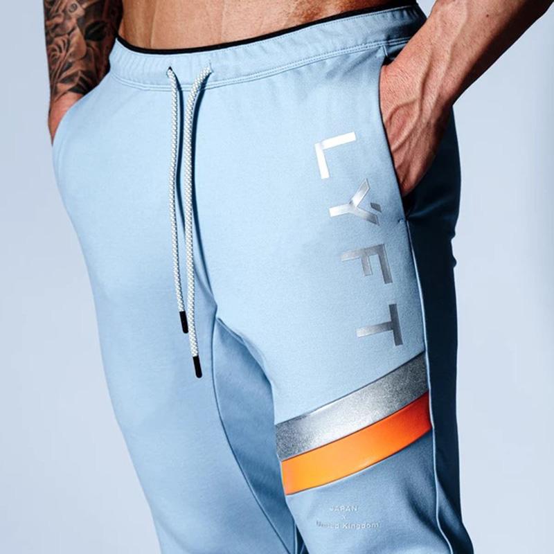 Spring And Autumn Men's Fashion Sports Leisure Color Matching Trousers Hip-hop Style Stretch Slim Jogging Pencil Pants